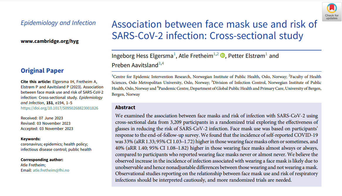 Forskning: Higher Incidence of COVID-19 Found Among Consistent Mask-Wearers: StudyForskning: